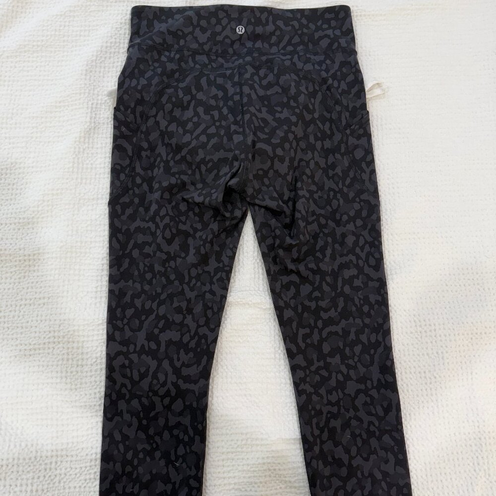 Lululemon Fast and Free High-Rise Tight 28” Nulux Black Cheetah / Camo Print – S
